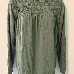 Sundance Olive Smocked Blouse